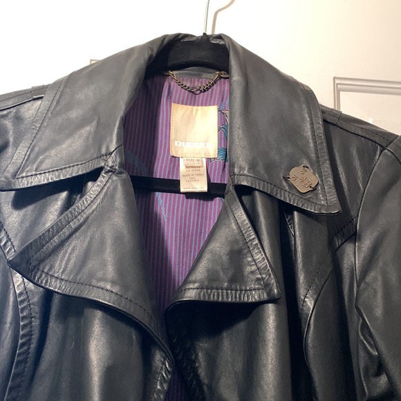 Diesel leather coat used but good condition size M women - Picture 11 of 11
